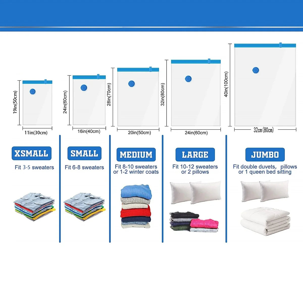 Vacuum Storage Bags for Clothes and Blankets with Compression Sealer

