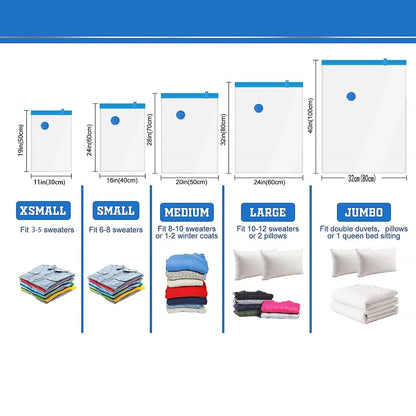 Vacuum Storage Bags for Clothes and Blankets with Compression Sealer

