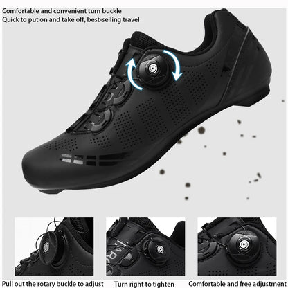 Lixingming Cycling Shoes Road Bike Men with SPD cleats in black