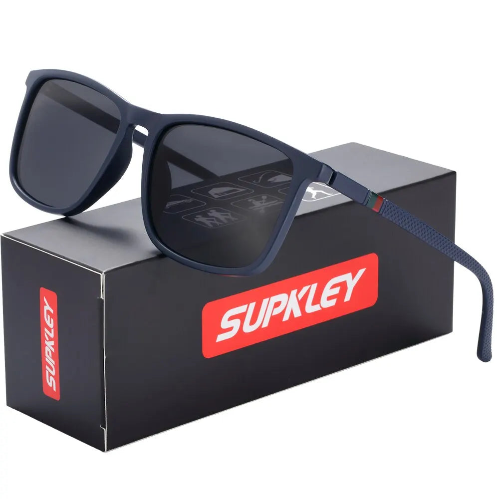 Men’s polarized sports sunglasses with lightweight square frame