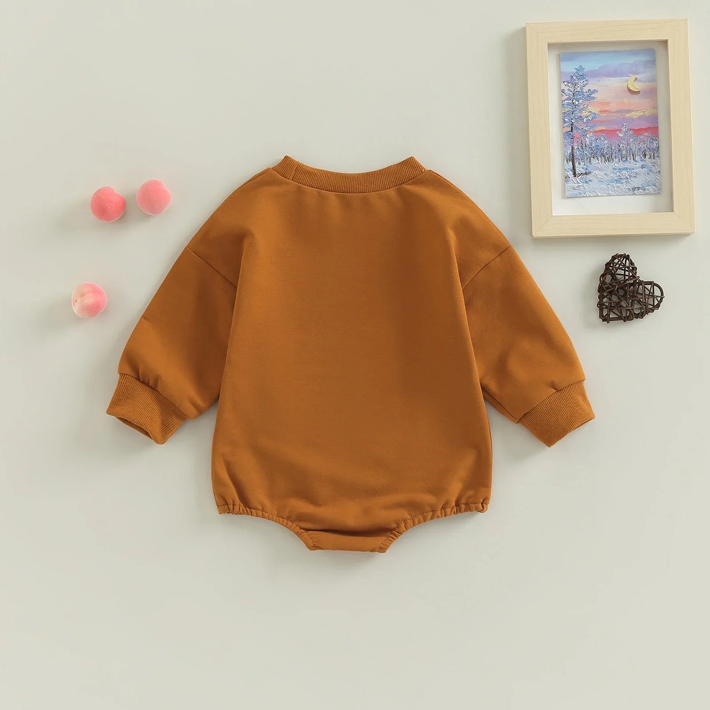 Infant long sleeve letter print bodysuit for baby boys and girls


