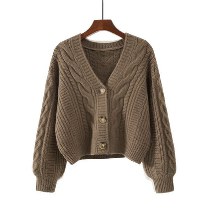 BXOXO Shop Y2K Outfits Spring Korean Style Western Style Sweater, loose V-neck knitted cardigan for women’s retro fashion.