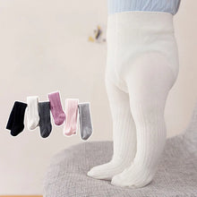 Baby girls knit tights made of soft cotton for seasonal toddler wear

