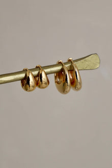 Amalfi chunky hoops gold plate earrings with click-top closure
