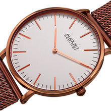 August Steiner men's watch with steel mesh band and matte white dial

