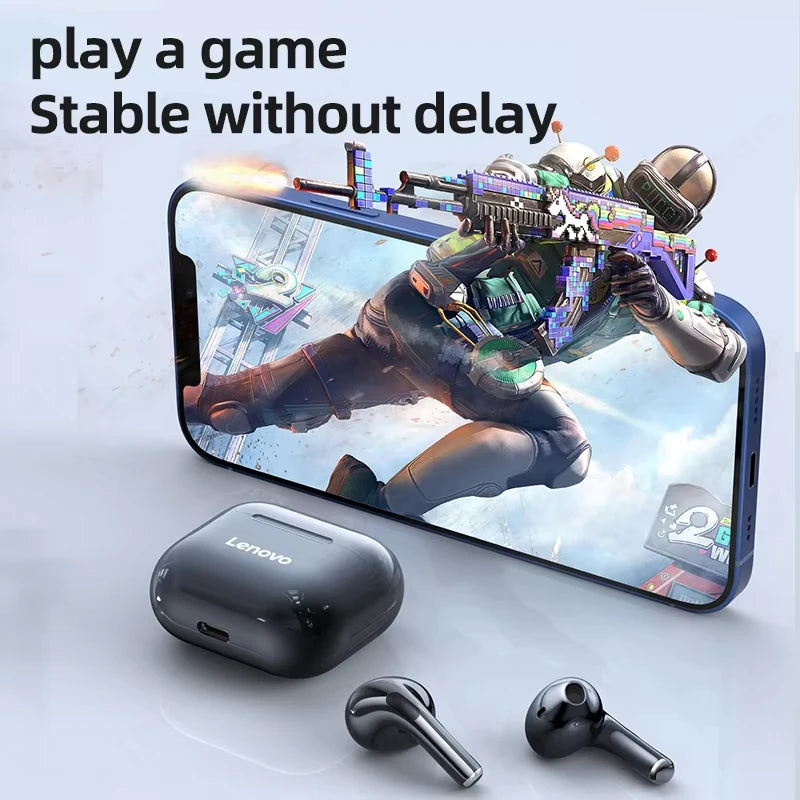 LP40 Bluetooth V5.0 Earphones with anti-sweat lightweight design, stereo sound, and compatibility with smartphones and laptops