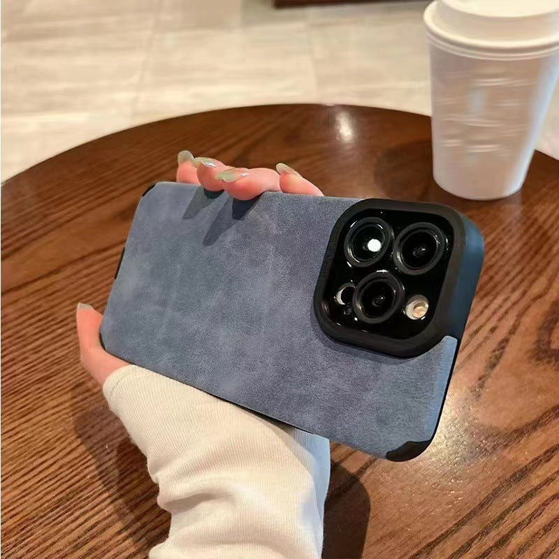 Korean style suede phone case with soft texture and drop protection

