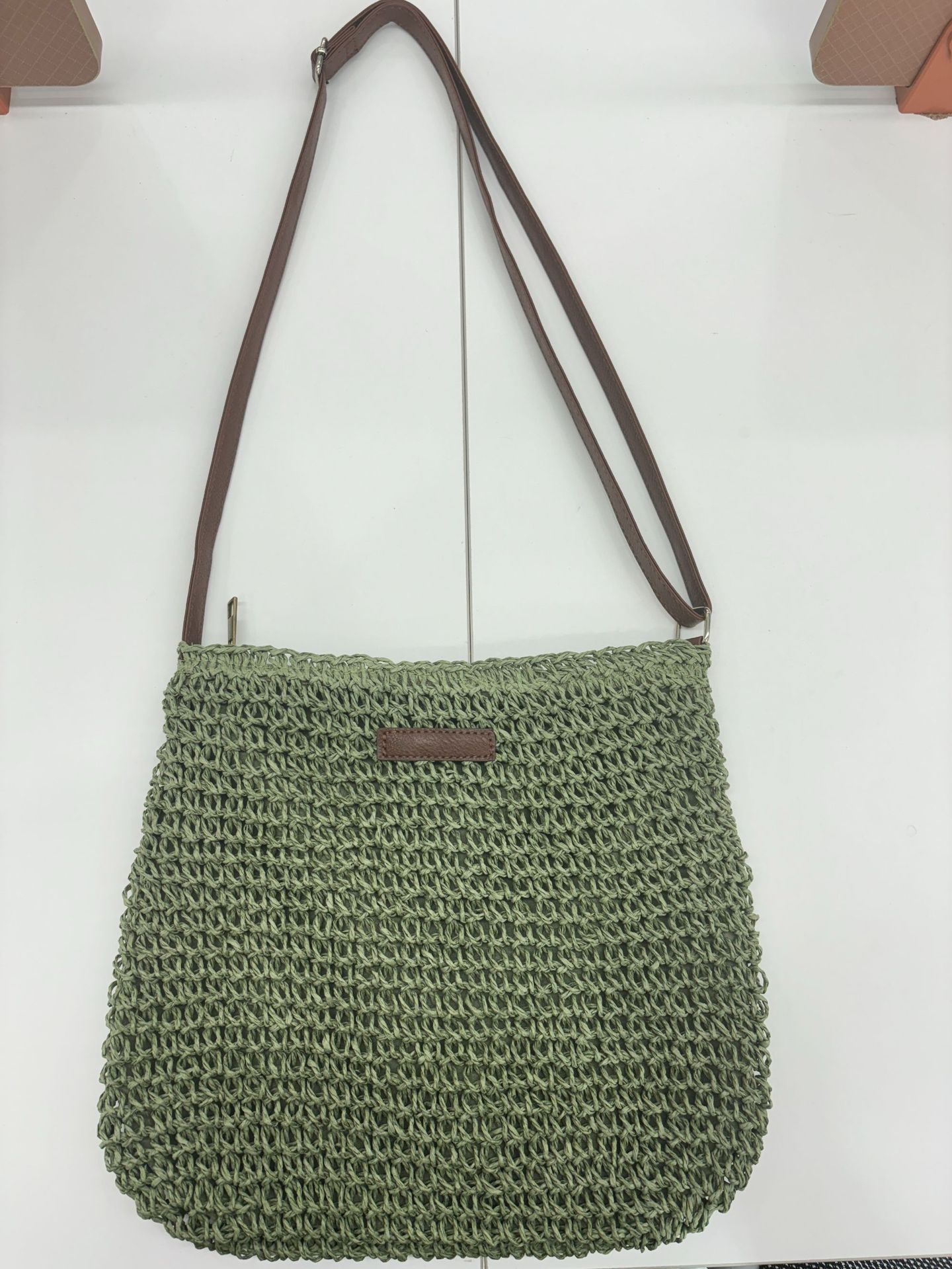Handwoven straw crossbody