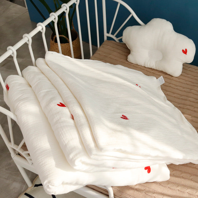 Super soft baby bath towel made of quilted cotton for gentle skin care

