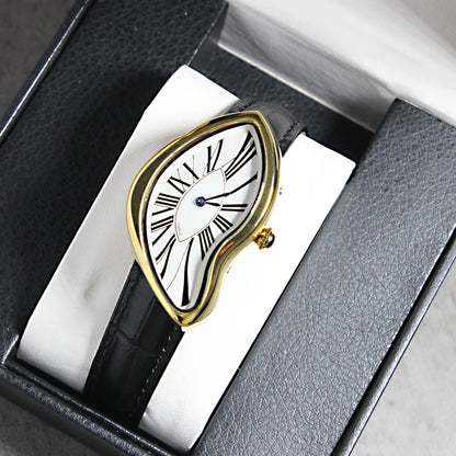 Melted design watch with surreal artistic look for modern home or office


