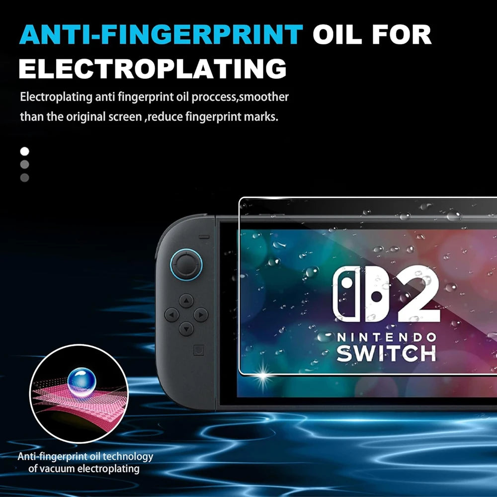 Tempered glass screen protector and joystick cap for Nintendo Switch 2

