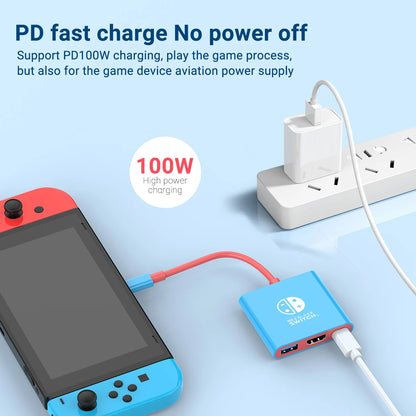 Portable Nintendo Switch Docking Station with HDMI and USB-C hub for travel gaming

