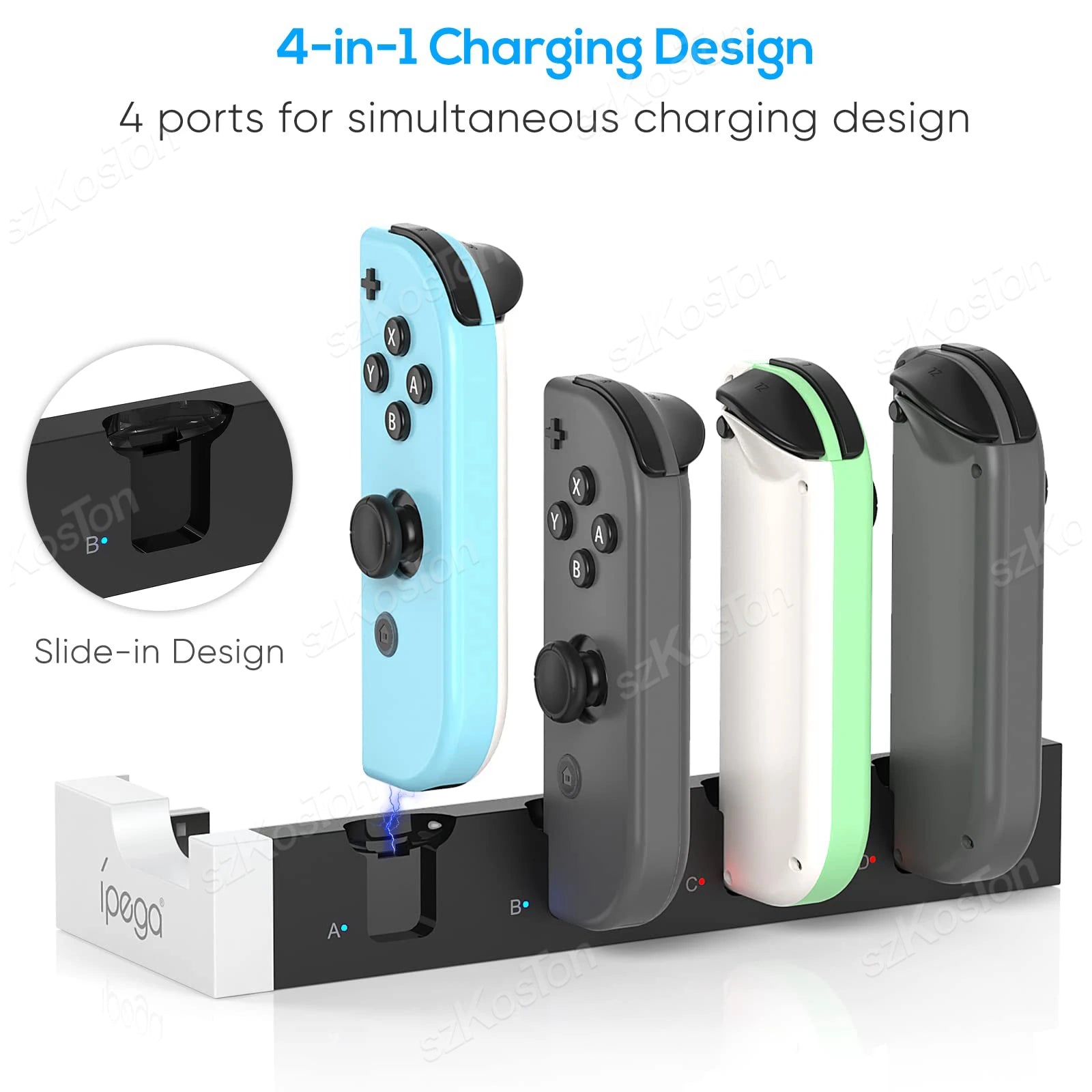 Nintendo Switch OLED Charger Dock for Charging Joycon Controllers with LED Indicators

