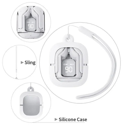 T2 TWS Gaming Earbuds Bluetooth 5.3 with HiFi stereo, noise reduction, waterproof design, LED display, and touch control for immersive gaming