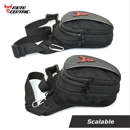Tactical waterproof motorcycle leg bag for thigh and waist storage

