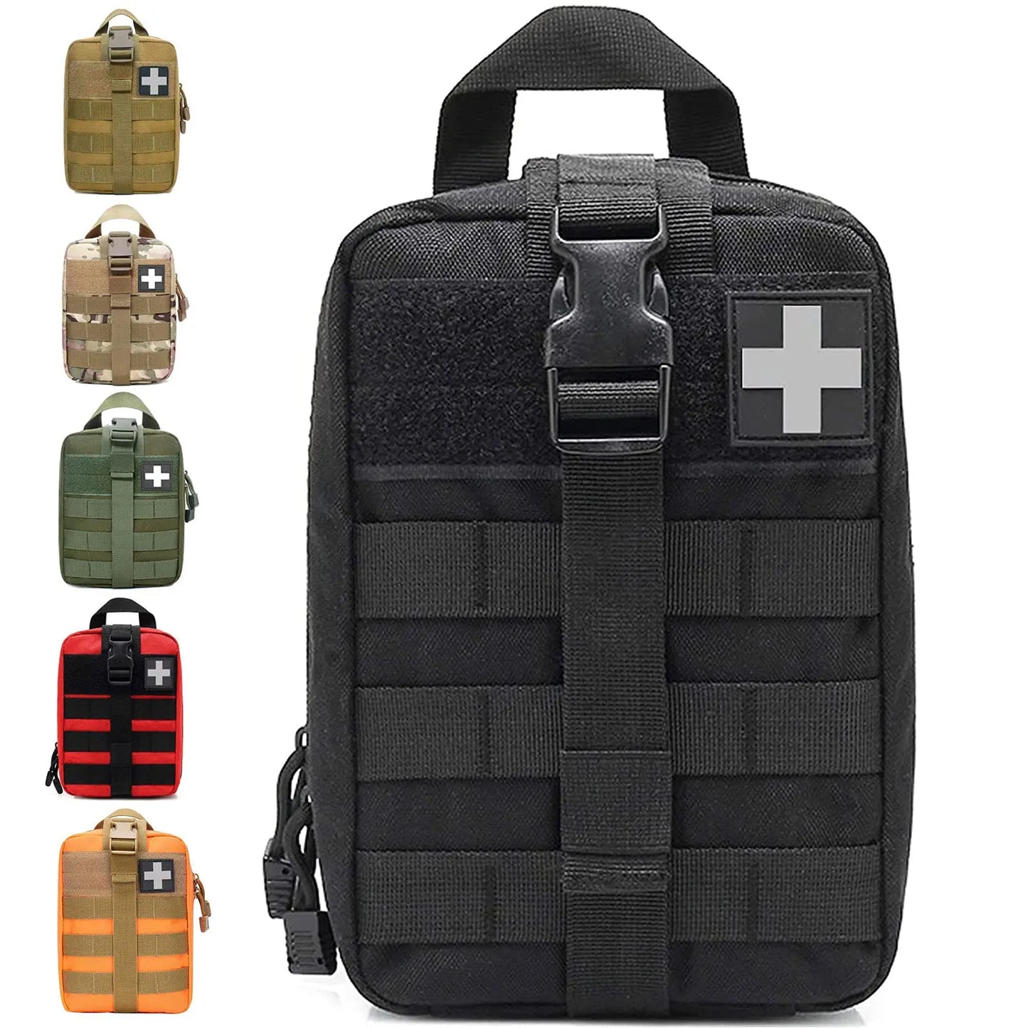 Rip away EMT pouch with molle attachment for hiking and emergency use