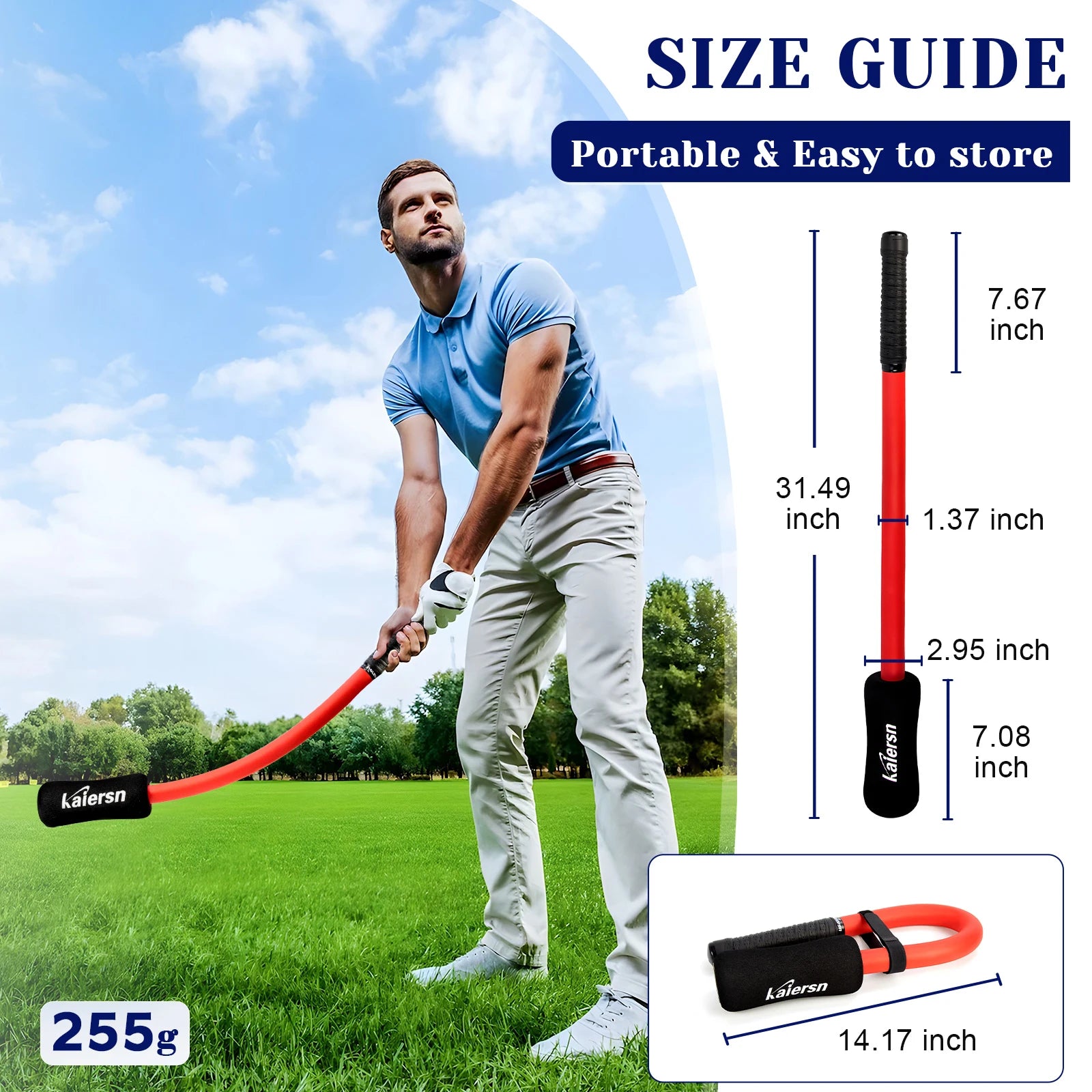 Golf Swing Trainer Aid Warm-Up Stick for Improved Tempo, Flexibility, Balance, and Strength