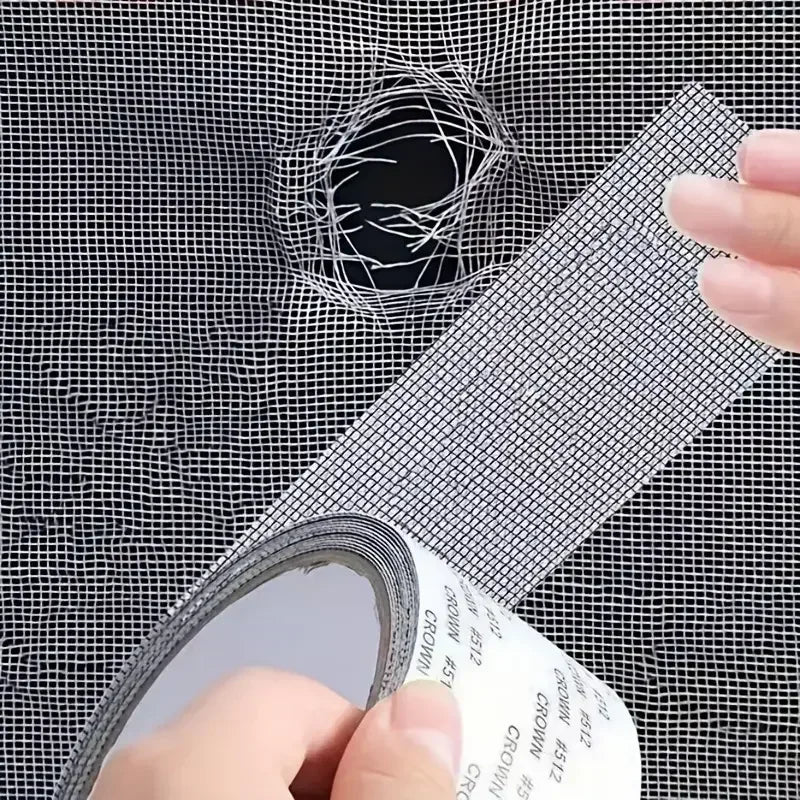 Waterproof Window Screen Repair Tape with Self-Adhesive Anti-Insect Mesh for Quick and Easy Window and Tent Fixes