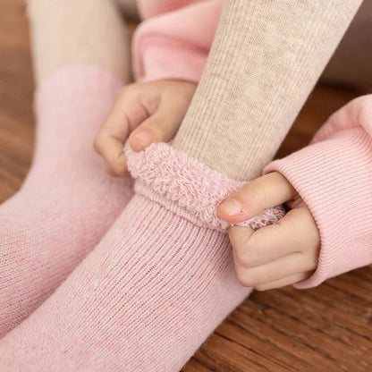 Thick winter baby wool socks for toddlers with soft and warm thermal design

