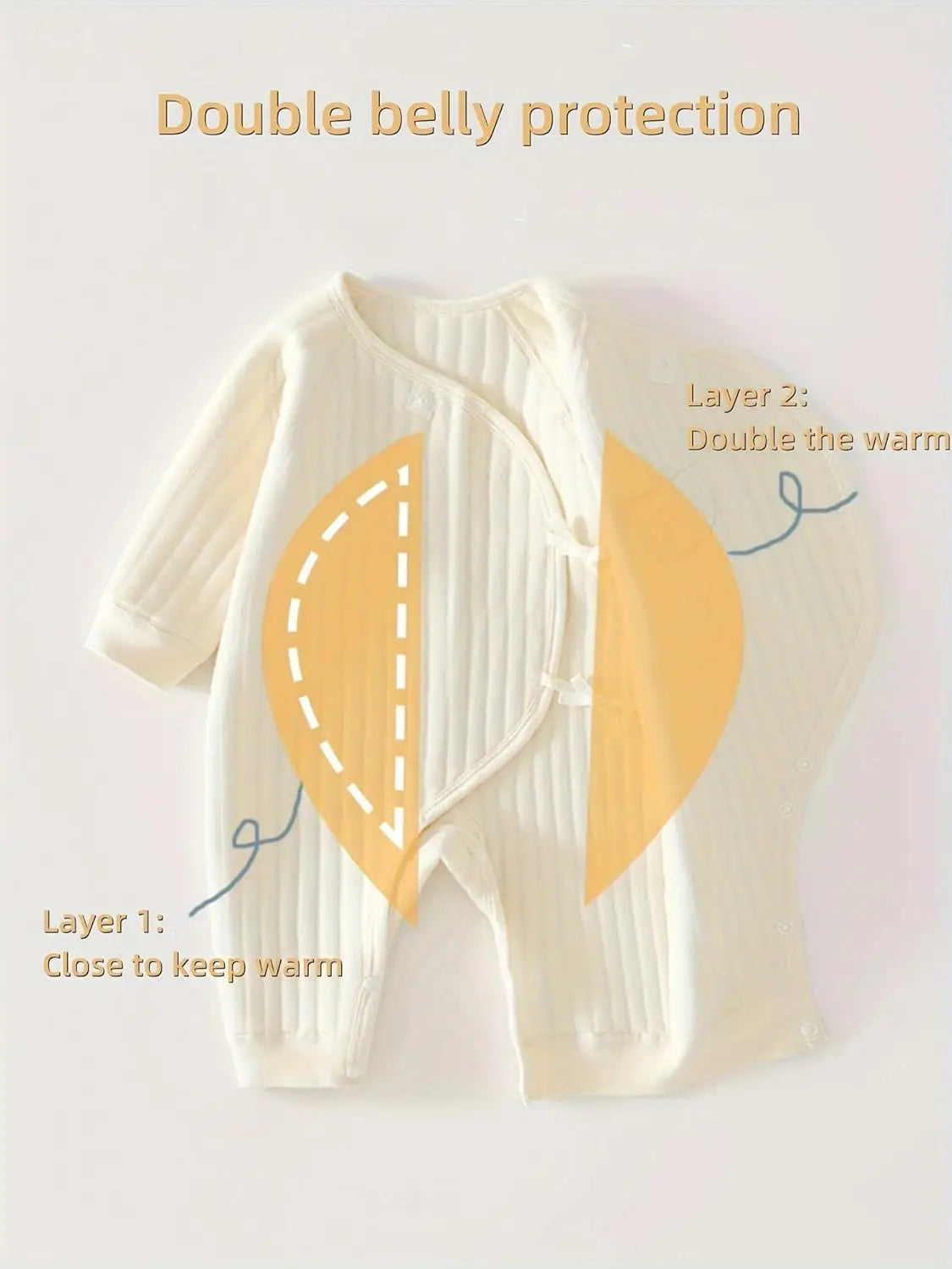 Newborn winter bodysuit made of thick cotton for baby boys and girls

