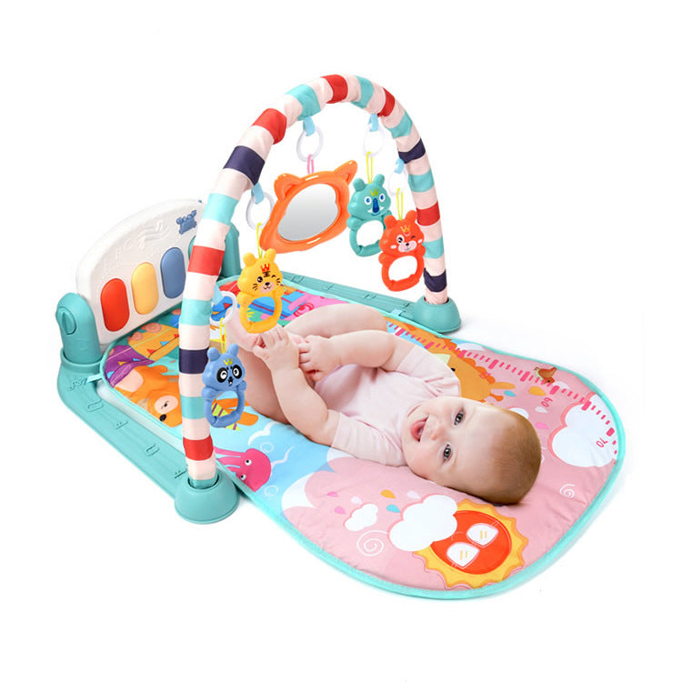 Baby pedal piano toy with music and lights for early development play

