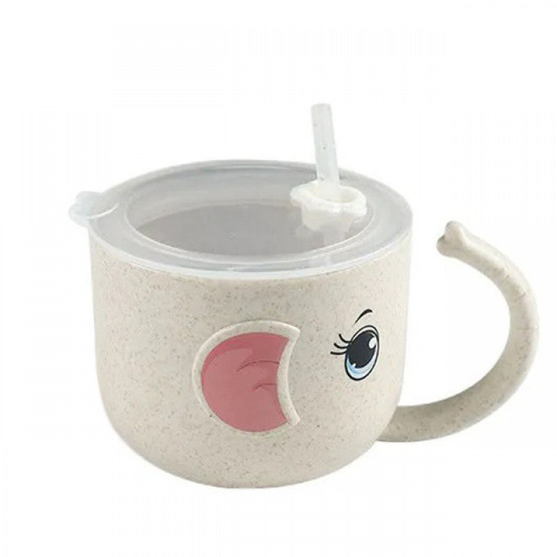 Silicone baby feeding bottle with straw for easy and safe toddler drinking

