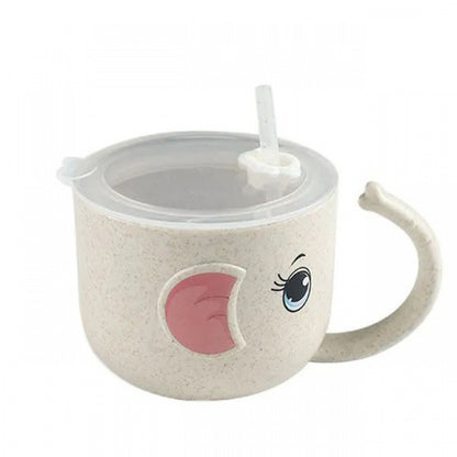 Silicone baby feeding bottle with straw for easy and safe toddler drinking

