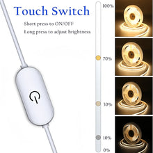 Flexible USB LED touch dimmer light strip for cabinets and desk lighting

