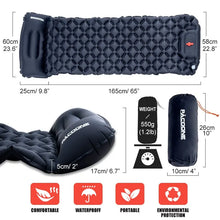 Camping Inflatable Mattress with built-in pump and travel pillow

