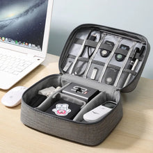 Travel Cable Organizer Bag with waterproof compartments for USBs and chargers


