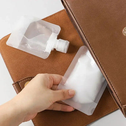 5pcs refillable travel empty squeeze bags for toiletries and cosmetics

