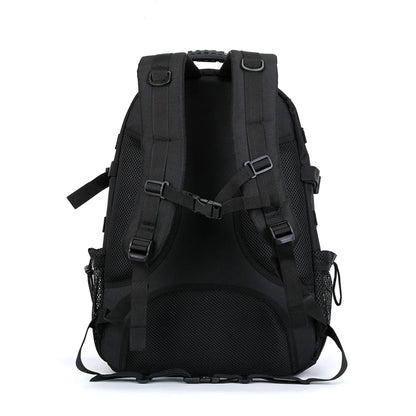 Large capacity hiking backpack with multiple compartments for travel and camping

