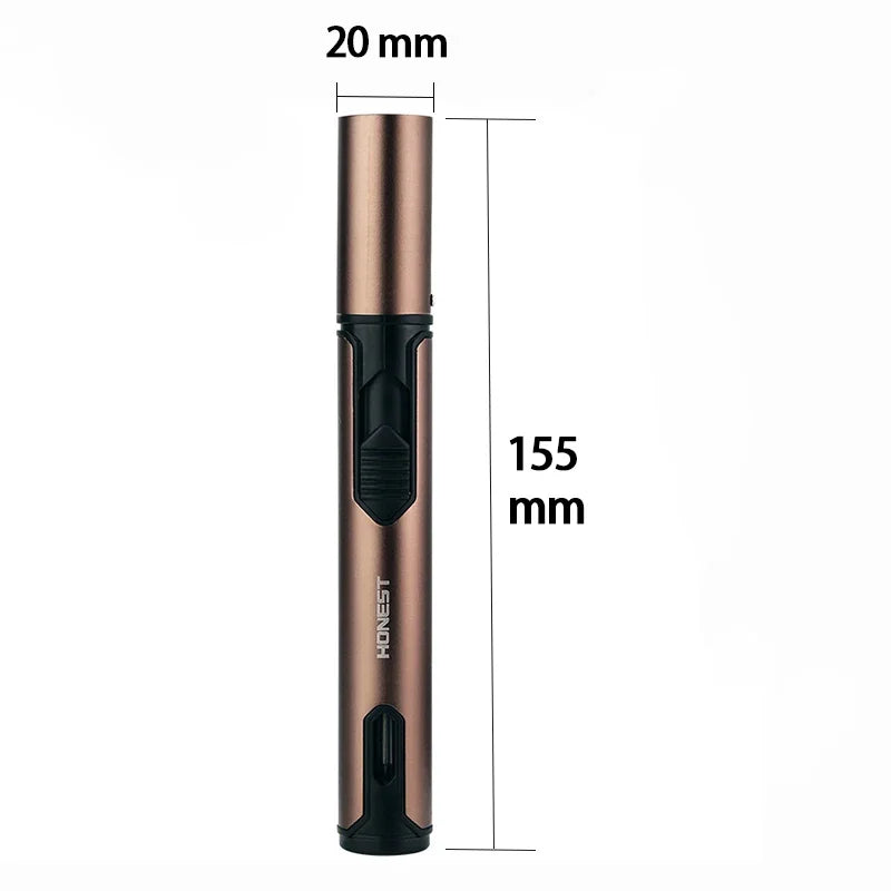 Windproof butane candle lighter with turbo jet flame for BBQ and cigars