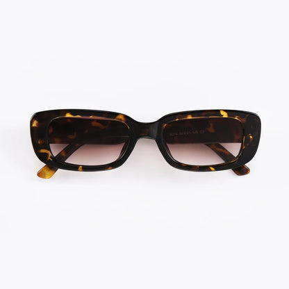 Trendy small sunglasses with green square frames for women and men, UV400 protection