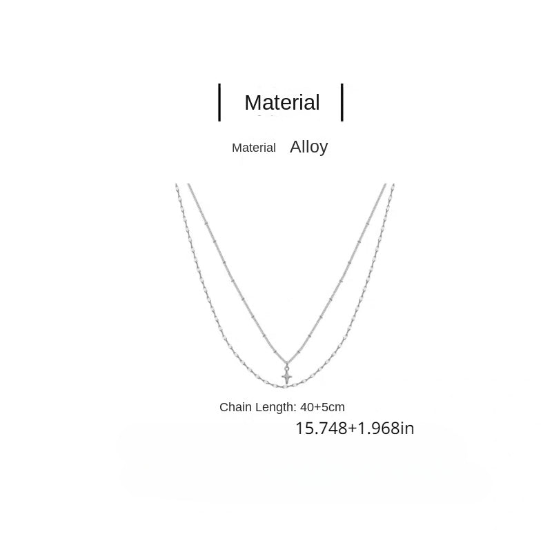 Vintage alloy star pendant necklace with layered collarbone chain