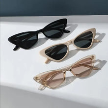 Three-pair set of small cat eye sunglasses for women with retro style