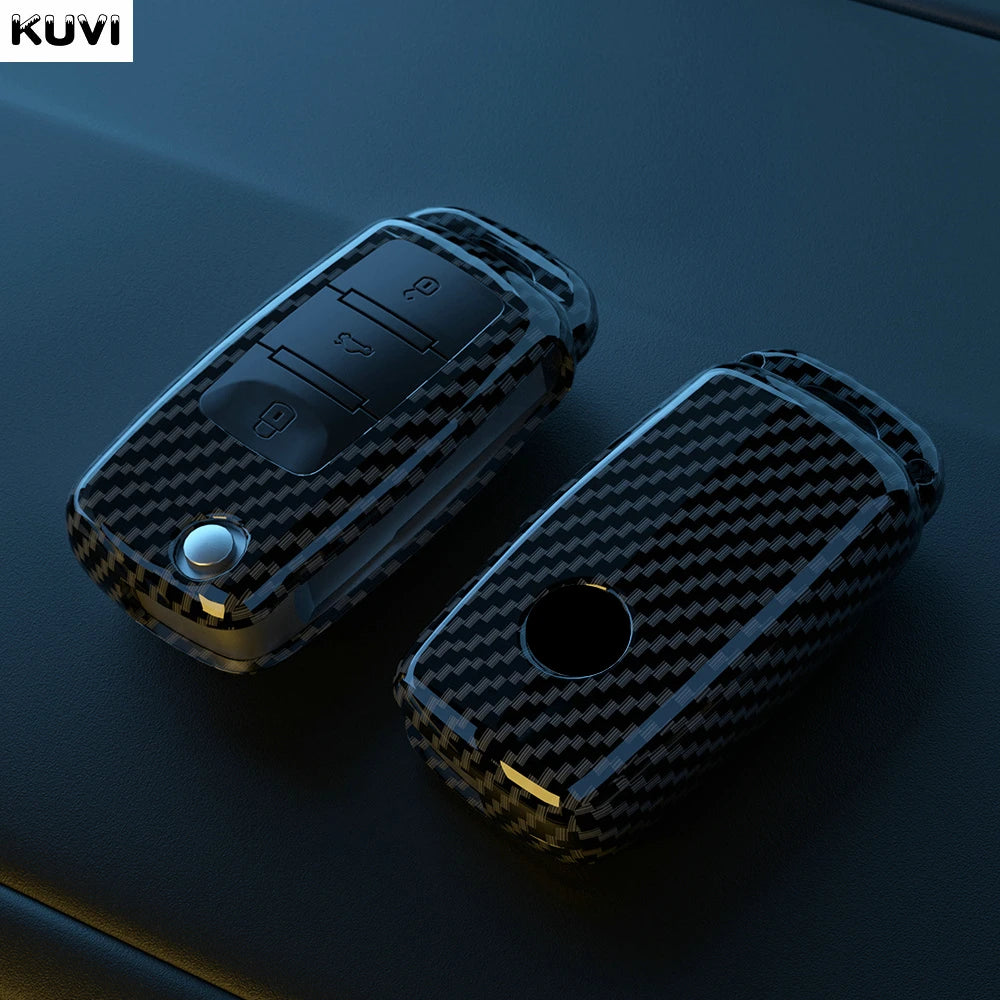 ABS Carbon Car Key Case Cover for VW Polo Tiguan Passat Golf Jetta