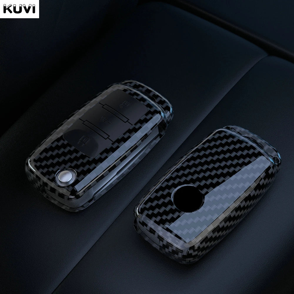 ABS Carbon Car Key Case Cover for VW Polo Tiguan Passat Golf Jetta