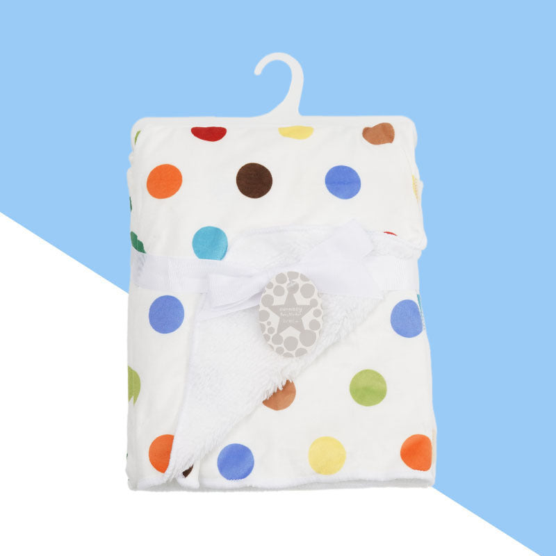 Double layer baby woolen blanket with soft plush fabric for newborn warmth

