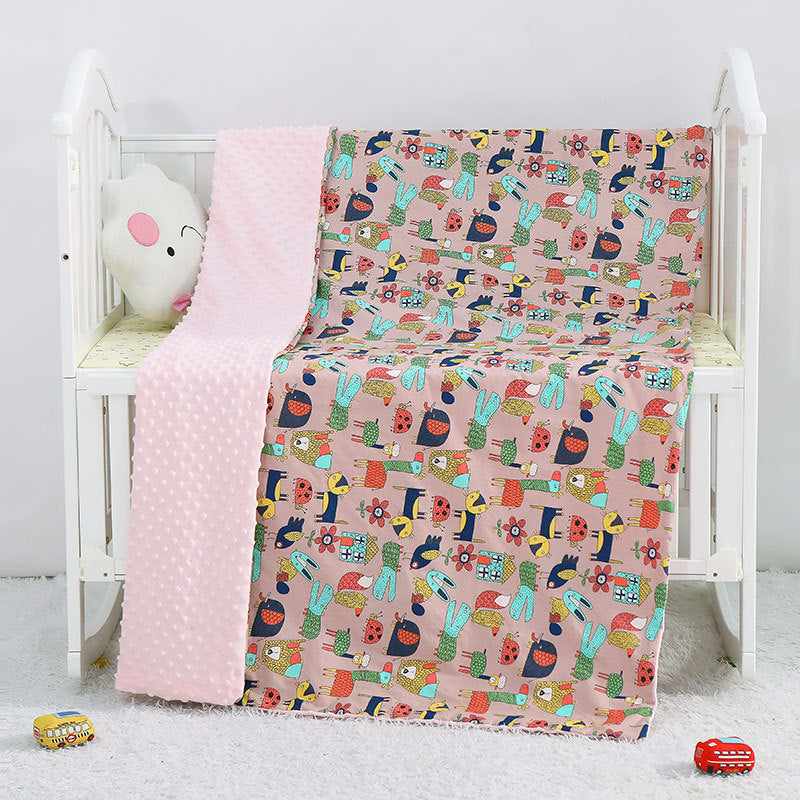 Soft cartoon baby blankets for children in stroller and crib use

