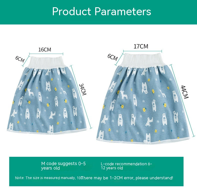 Leak-proof baby waterproof training pants with soft cotton skirt for toddlers

