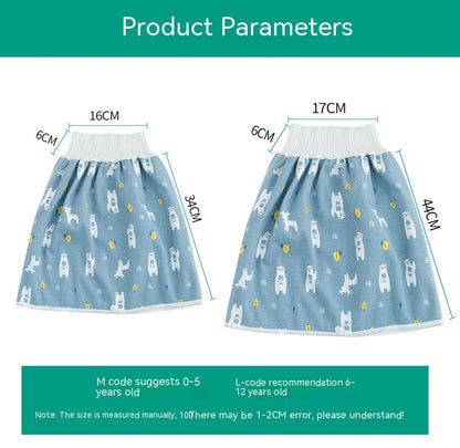 Leak-proof baby waterproof training pants with soft cotton skirt for toddlers

