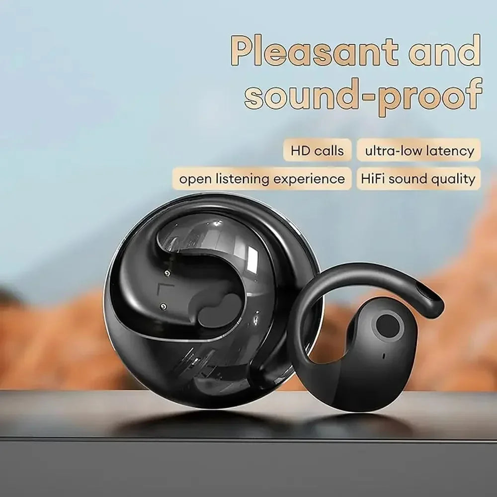 Bluetooth wireless headphones with HiFi stereo sound and mics for sports
