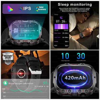 Military Smart Watch for Men with GPS and Outdoor Fitness Features


