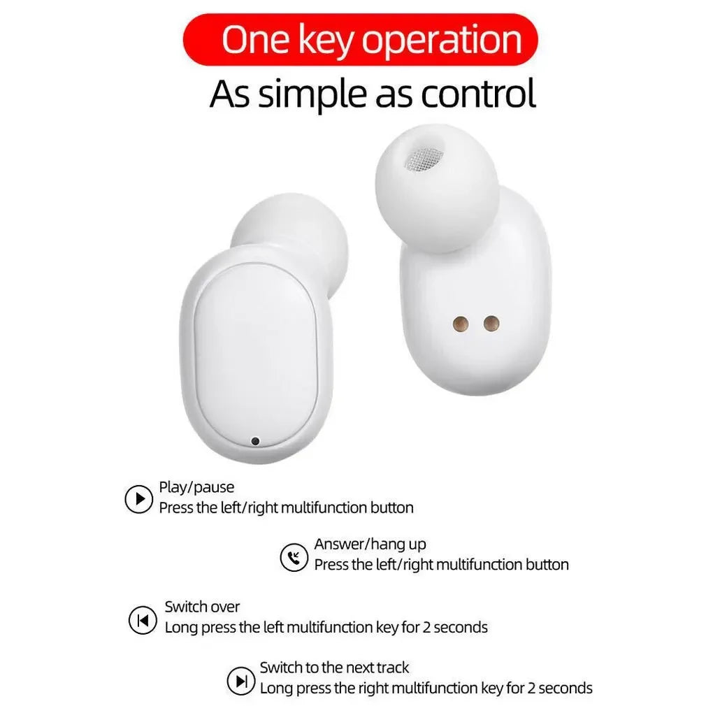 A6S Bluetooth Headset TWS Earbuds waterproof in-ear stereo with mic for sports and running