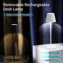 LED Stolní Lampa with touch control glowing on a restaurant table