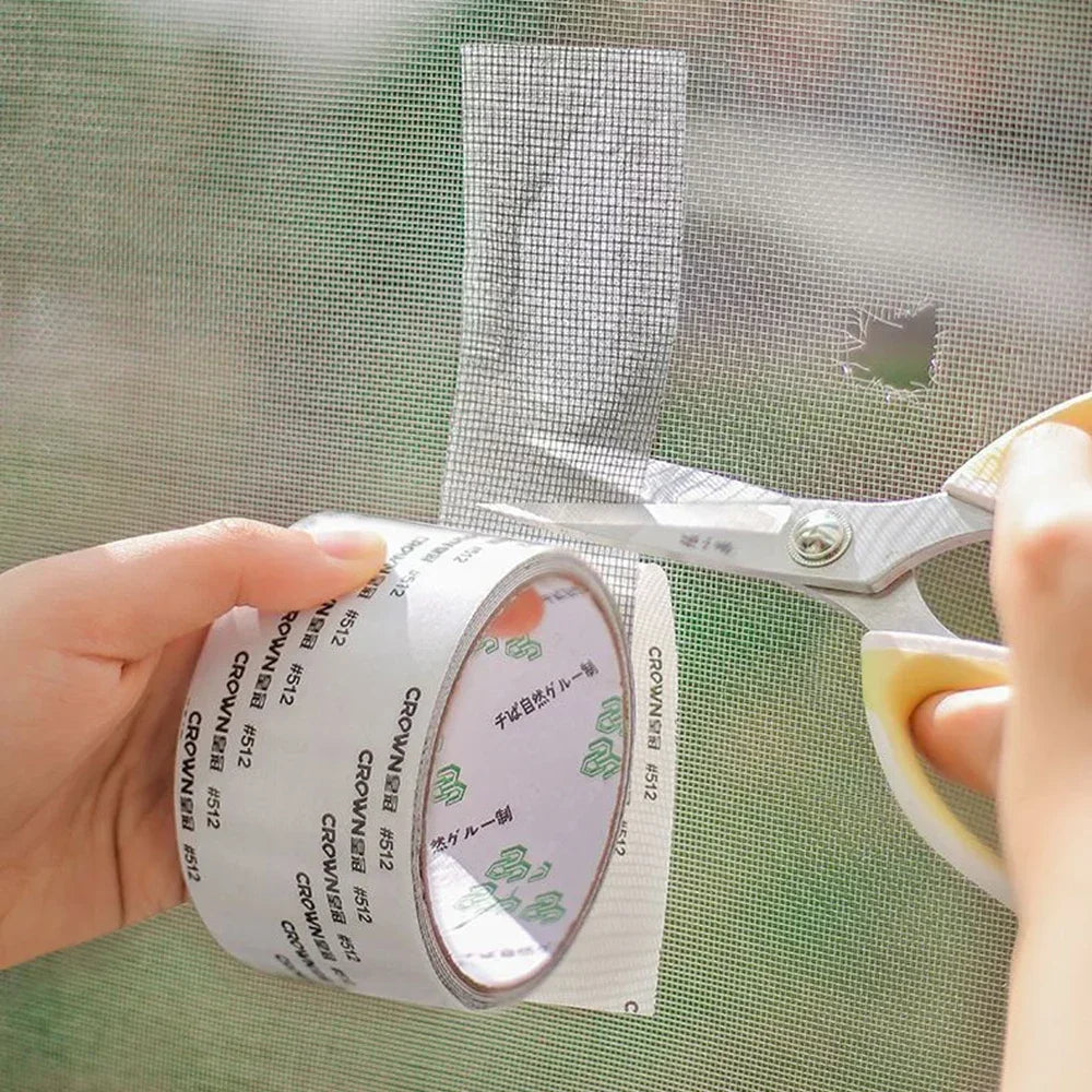 Waterproof Window Screen Repair Tape with Self-Adhesive Anti-Insect Mesh for Quick and Easy Window and Tent Fixes