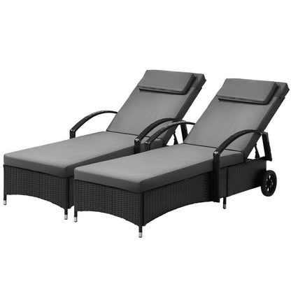 wicker sun lounger