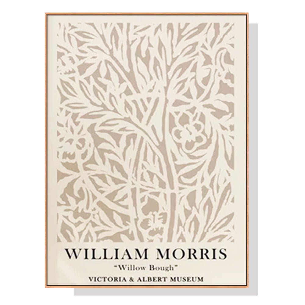 William Morris neutral wall art 100cm x 150cm canvas with wooden frame