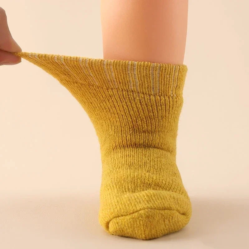 Thick winter baby wool socks for toddlers with soft and warm thermal design

